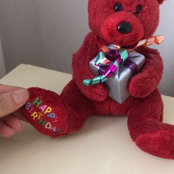 TY Happy Birthday Stuffed Animal Red Teddy Bear Gift Idea for Kids, etc.. - Picture 2 of 6